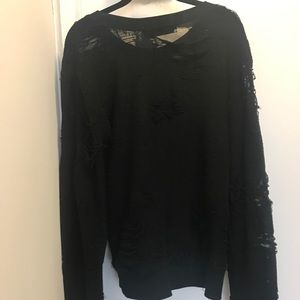 Iro jeans burntout black sweater M